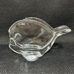 COFRAC Art Verrier France Crystal Glass Fish Bowl Vase 6”x 4” Marked Mint